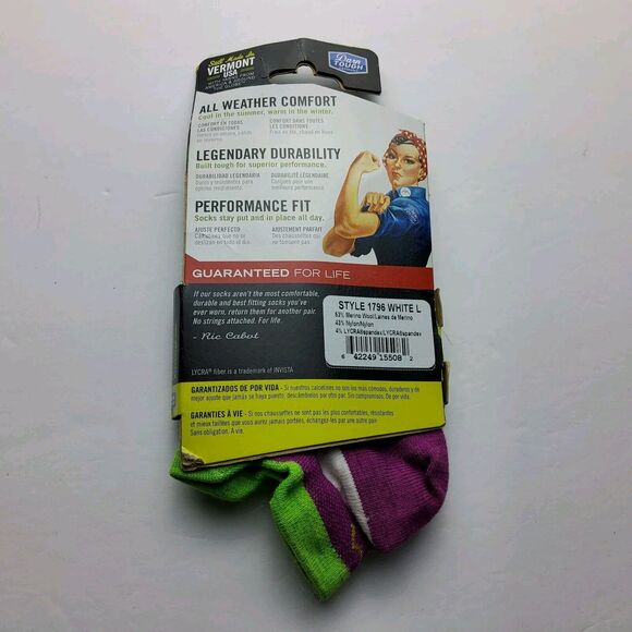 Darn Tough Women's Endurance Wool Blend 1796 No Show Light Socks Sz (W10-11.5) - Picture 3 of 3